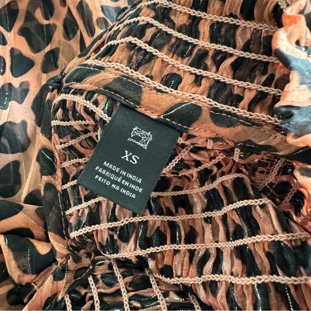 Scotch & Soda Sheer Leopard Print Long Sleeve Top - image 4